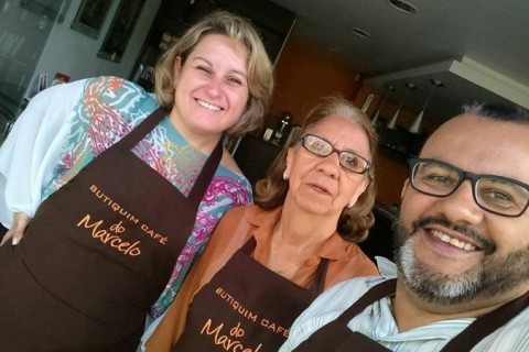 Aline Nogueira e Marcelo dos Santos, no Butiquim do Marcelo 