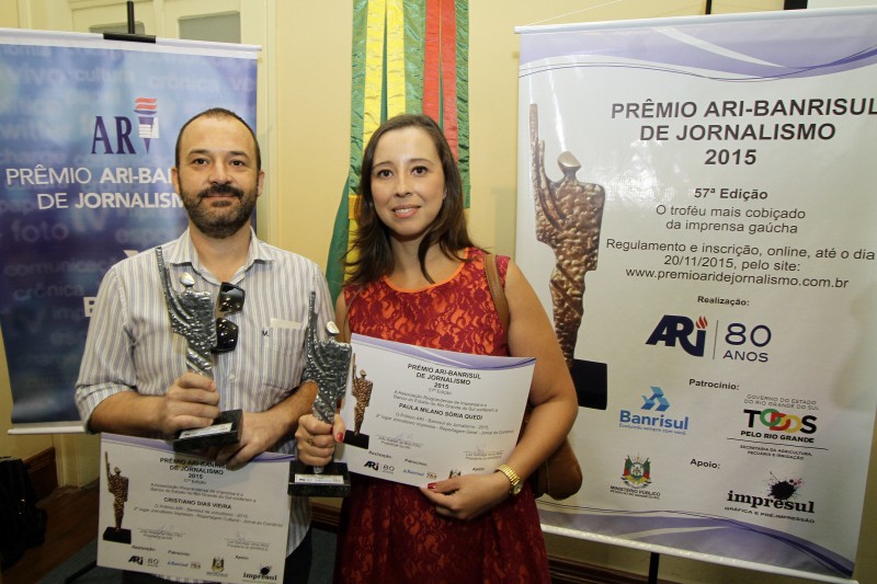  entrega do Premio Ari-Banrisul de Jornalismo, edição 80    na foto:  Cristiano Vieira e Paula Sória  