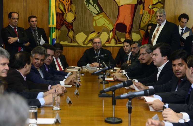 Eduardo Cunha (c) presidiu a reunião do colegiado de líderes partidários da Câmara dos Deputados 