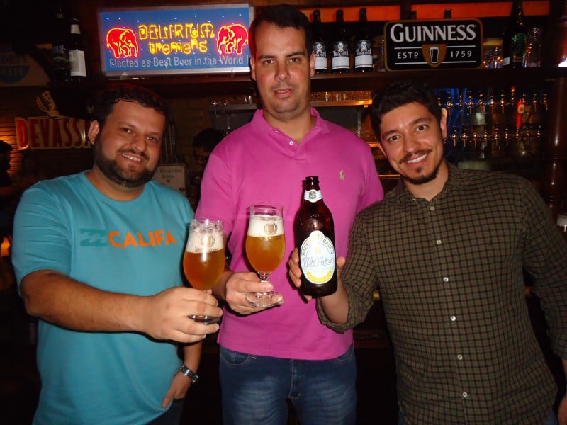 Pedro Braga, Adolfo Bandeira e Rodrigo Regina no Bier Market