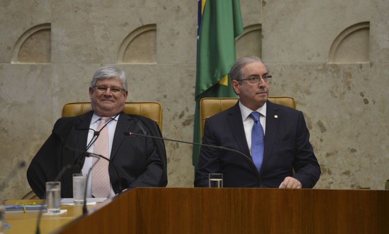 O Procurador-Geral da República, Rodrigo Janot e o presidente da Câmara, Eduardo Cunha