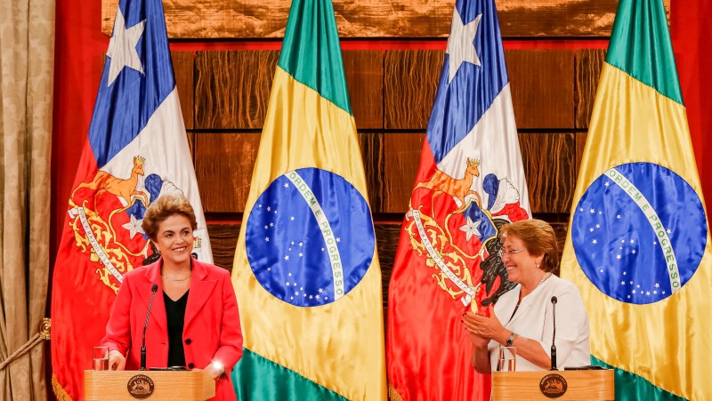 Dilma Rousseff e a Michelle Bachelet falaram com a imprensa neste sábado