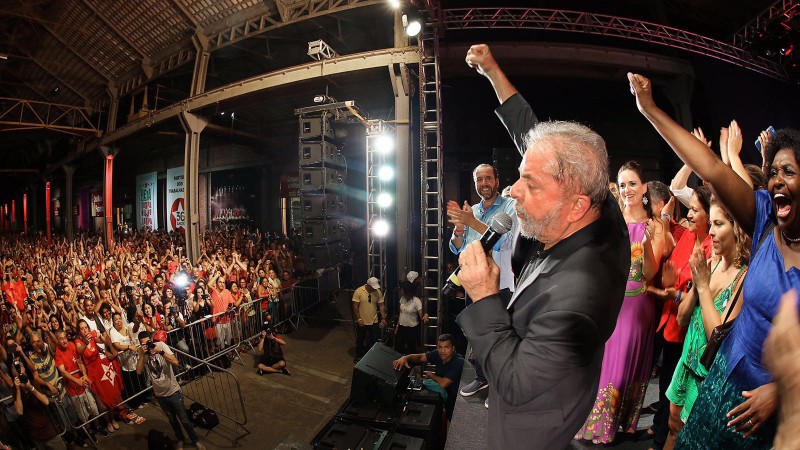 Luiz Inácio Lula da Silva discursa na festa dos 36 anos do PT no Rio de Janeiro