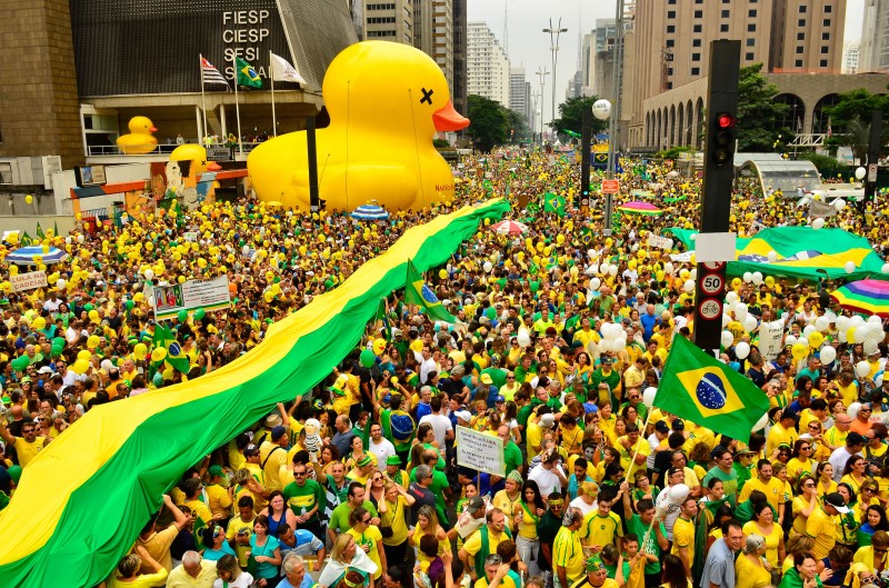 Manifestação na Avenida Paulista, região central de São Paulo