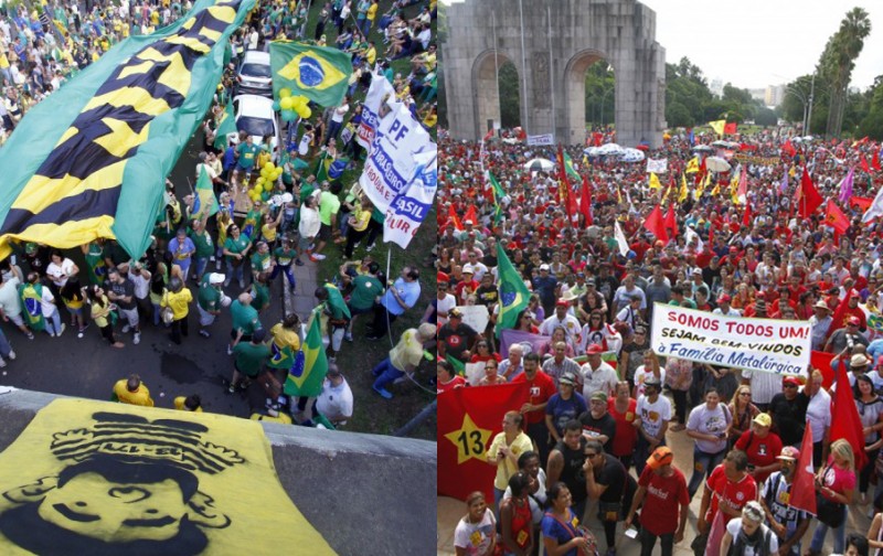 Manifestantes foram às ruas contra e a favor de Dilma