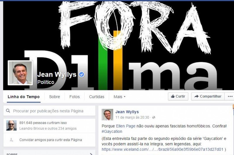 Página do deputado Jean Wyllys foi hackeada neste domingo