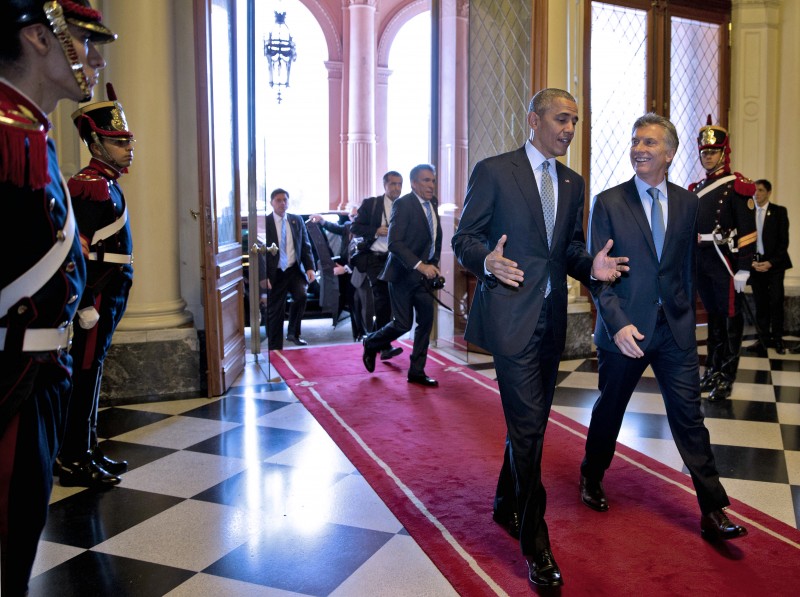 Obama e Mauricio Macri participam de reunião fechada na Casa Rosada