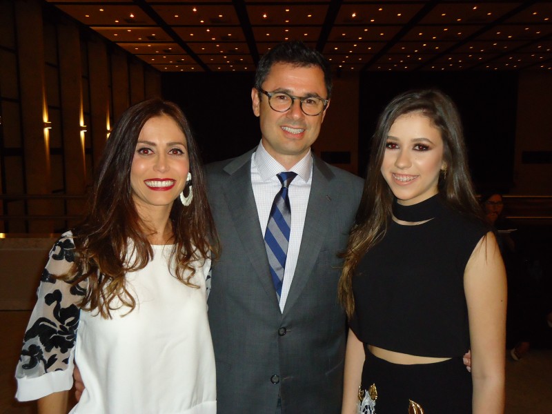 Juliana Souto com Carlos Souto e Catarina Pilla de Oliveira Souto, na Casa NTX