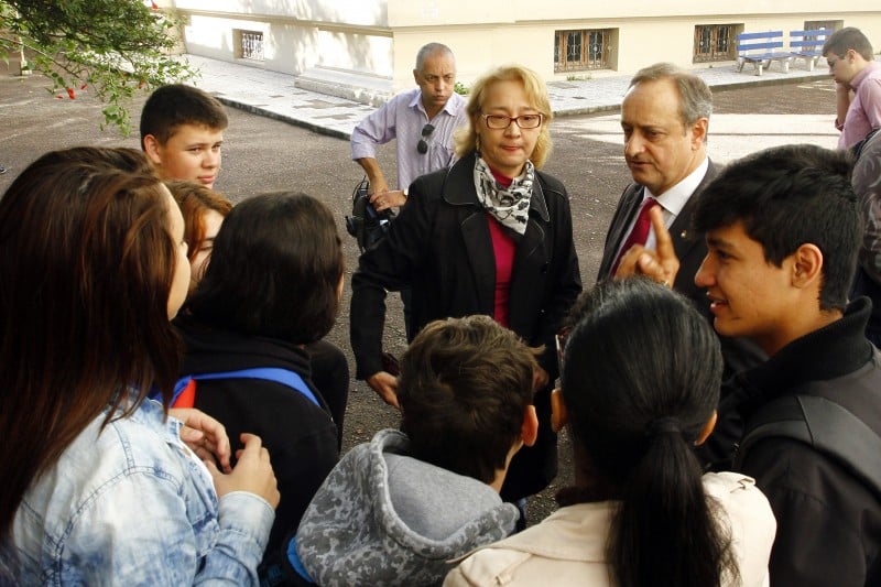 Estudantes aproveitaram visita para apresentar demandas ao secretário da Educação, Vieira da Cunha