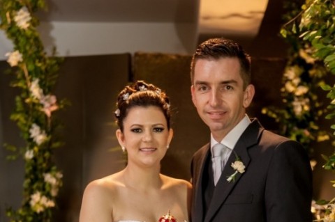 Alfredo Englert, provedor da Santa Casa, com o governador José Ivo Sartori e Maria Helena Sartori