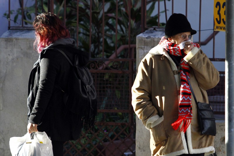 Em Porto Alegre, o sol ajudou a amenizar o frio do início da manhã