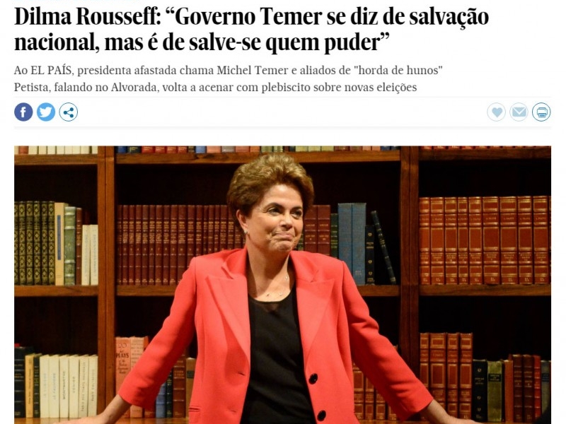 Dilma em entrevista ao jornal espanhol acenou mais uma vez com a possibilidade de realizar um plebiscito