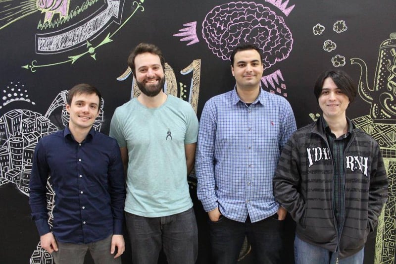 Equipe da Planejei: Lucas Montano, Bruno Quadros, Felipe Alvarenga e Eduardo Cunha Foto: Pucrs/Divulga&ccedil;&atilde;o/JC