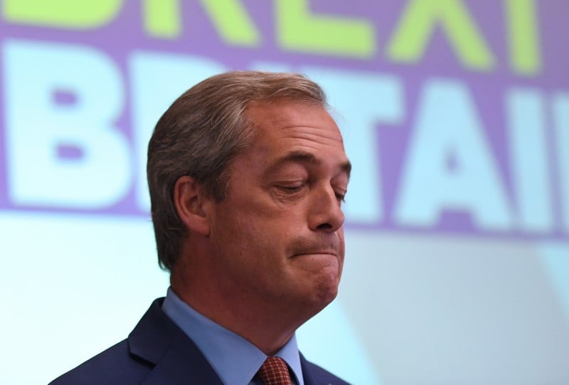 Farage alegou que já fez sua parte liderando o referendo Brexit e que sente que não pode fazer mais
