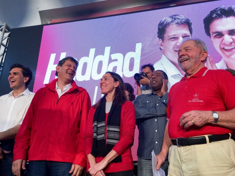 Lula com Haddad no lançamento da candidatura do prefeito à reeleição em São Paulo