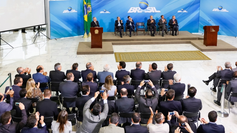 Michel Temer durante encontro com representantes da Câmara Brasileira da Indústria da Construção 