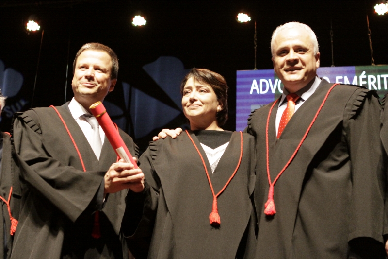 Claudio Lamachia, presidente nacional da OAB, com Rosane Marques Ramos e Ricardo Breier