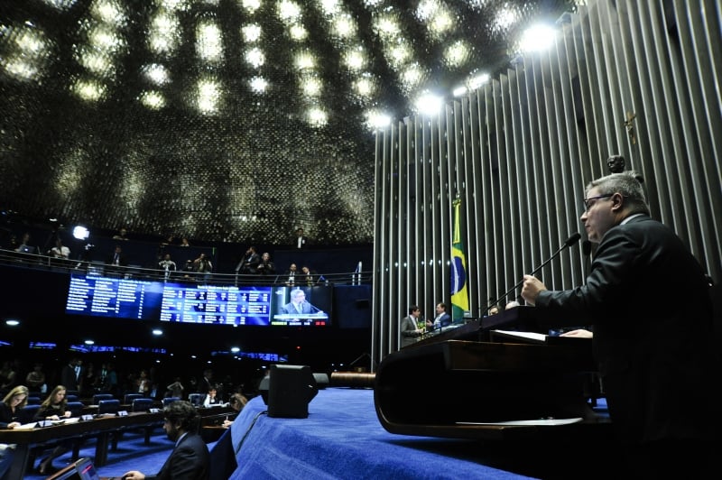 Senador Antonio Anastasia discursou na tribuna, durante julgamento de Dilma