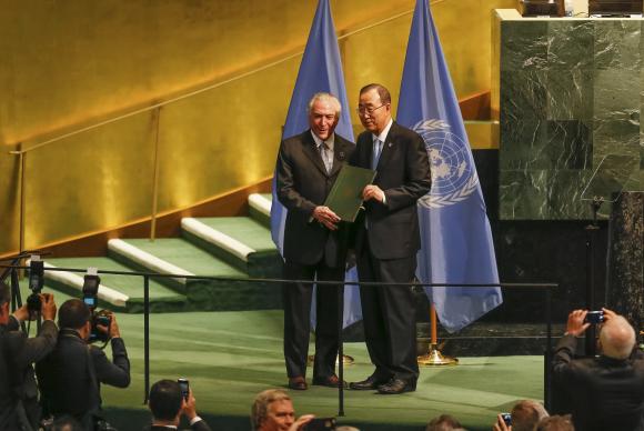 Presidente entregou documento ao secretário-geral das Nações Unidas (ONU), Ban Ki-Moon