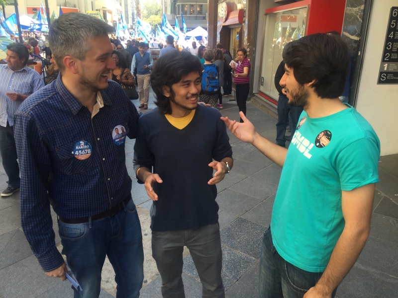  Kim Kataguiri (c) apoia Sperry, do Novo (d), e Rosário, do PSDB