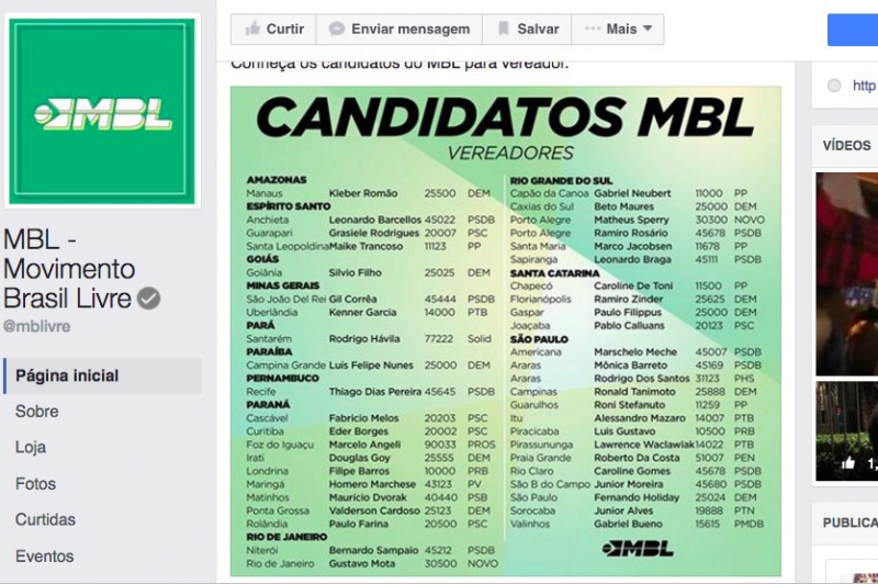 Movimento também utiliza as redes sociais para fazer campanha de candidatos