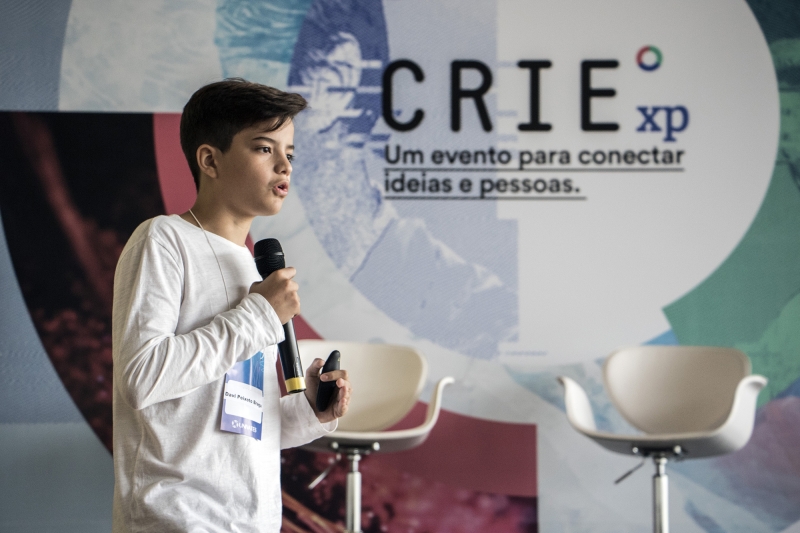 Davi Braga durante sua palestra no CRIExp, na UNIVATES de Lajeado Foto: Tuane Eggers