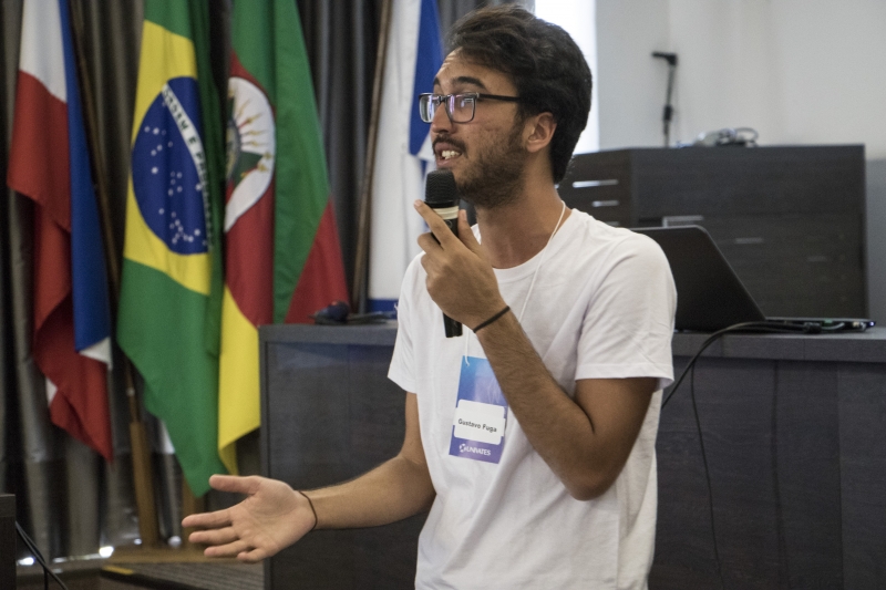 Gustavo Fuga contou sua história na Criexp, promovida pela Univates Foto: Tuane Eggers/Divulgação/jC