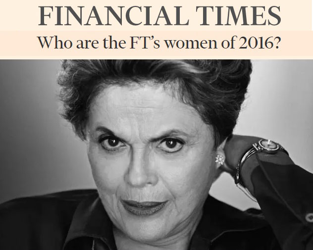 Dilma foi listada ao lado de Theresa May, Hillary Clinton,  Simone Biles e Beyoncé