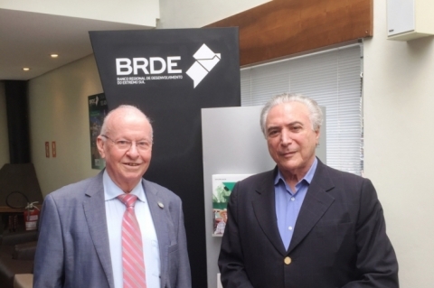 Presidente do Brde, Odacir Klein e o Presidente da República, Michel Temer