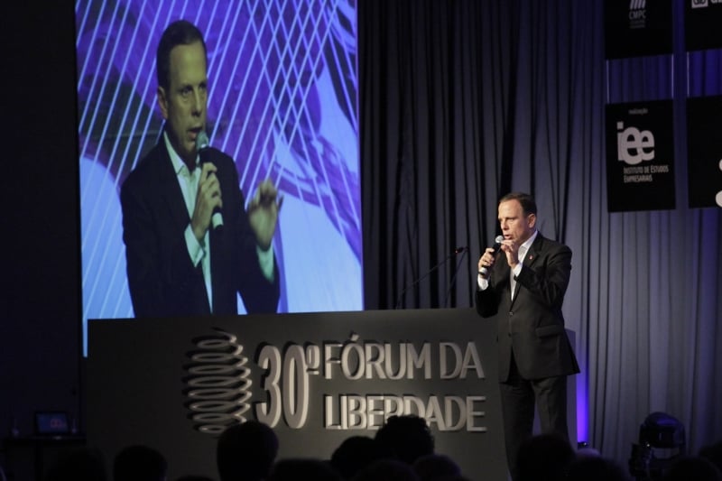 João Dória deu uma palestra inaugural falando sobre o estado mínimo e sua gestão como prefeito de São Paulo
