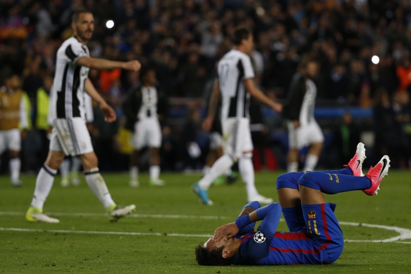 Neymar lamenta eliminação do clube catalão contra a Juventus