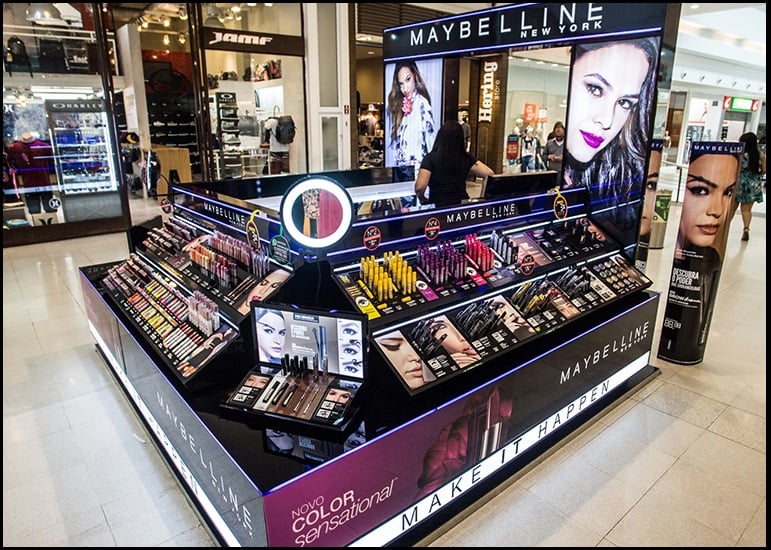 A Maybelline NY está inaugurando mais um quiosque no BarraShoppingSul