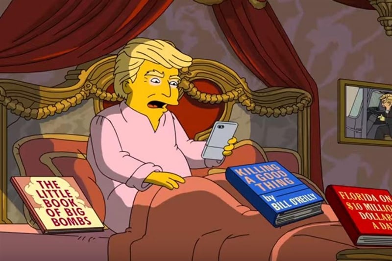 Os Simpsons também brinca com o fato de Trump gostar dos jornais da Fox