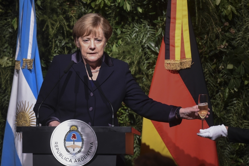 Angela Mekel durante a visita à Argentina