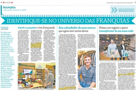 P�gina central do caderno especial de franquias