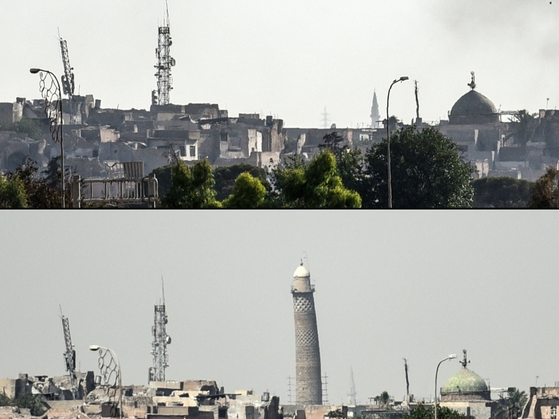 Icônico minarete inclinado de Mossul foi colocado abaixo por extremistas
