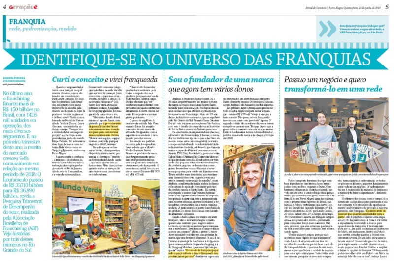 P&aacute;gina central do caderno especial de franquias Foto: REPRODU&Ccedil;&Atilde;O/JC