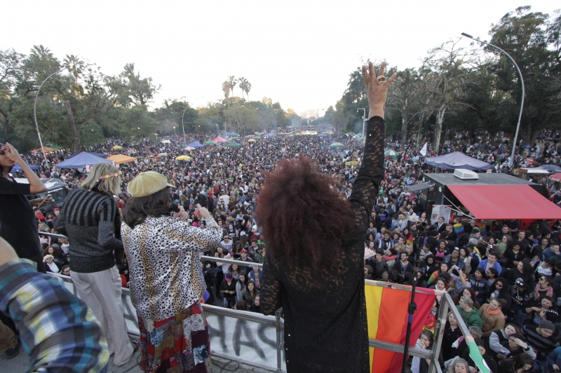 Parada de luta LGBTI, no parque da Redenção.