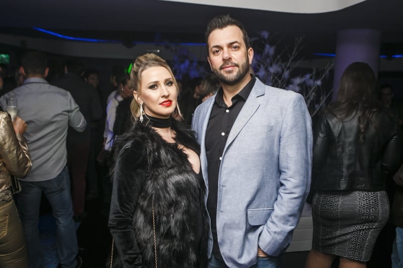 Carlos Trevizan e Lizziane Freitas na movimentada noite da Houz