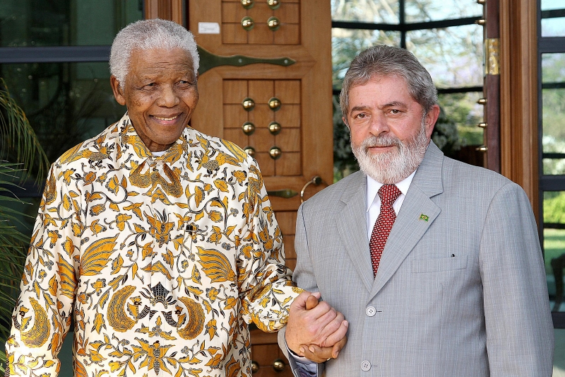 Lula se encontrou com Mandela, em Moçambique, em 2008 no segundo mandato de presidente