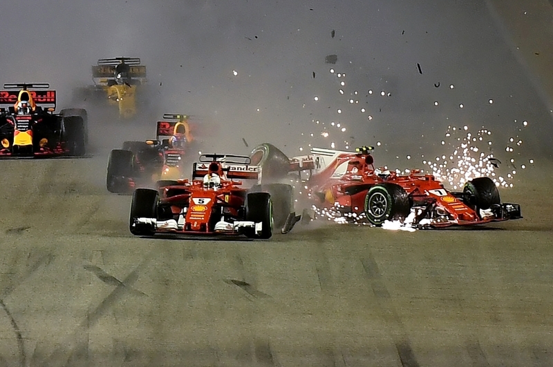 Batida tripla na largada tirou Vettel, Raikkonen e Verstappen da prova 