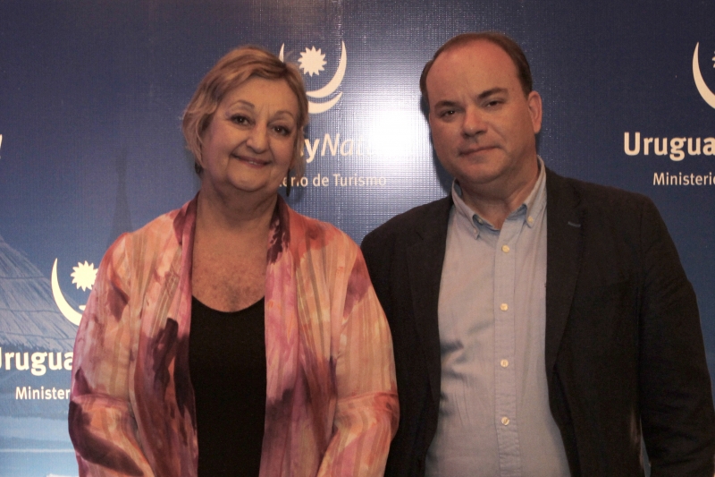 A ministra do Turismo do Uruguai, Liliam Kechichian, e Francisco Chiossi