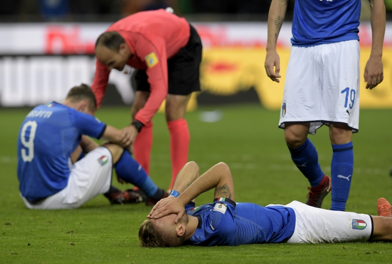 Seleção italiana perdeu a vaga no Mundial após empate com a Suécia