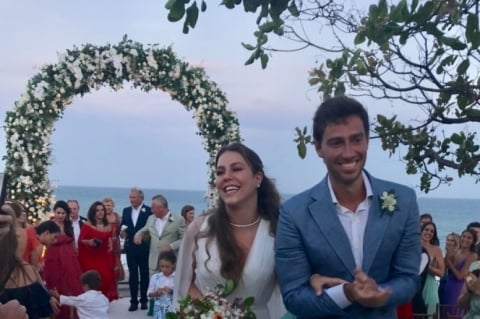 Os noivos Catharina Tamborindeguy Johannpeter e Luis Felipe Pereira da Silva