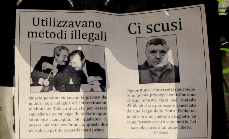 Magistrados Giovanni Falcone (e) e Paolo Borsellino (c) foram assassinados a mando de Riina (d)