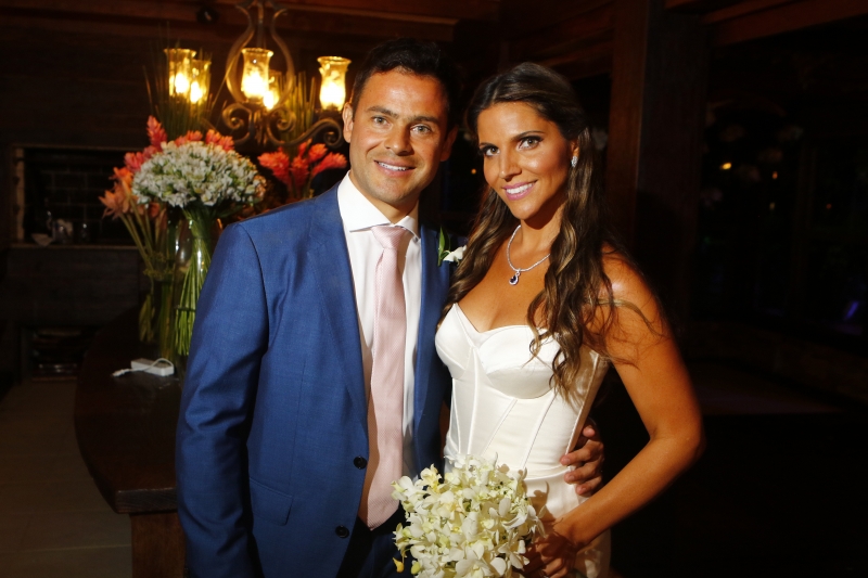 Os noivos Rodrigo Dias Marrone e Marja Zamprogna Zaluski  