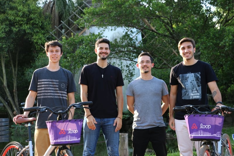 Loren�o, Ricardo, F�bio e Alexandre criaram o Loop Bike Sharing