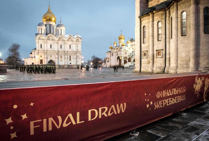 Sorteio das chaves será realizado no Palácio do Kremlin, em Moscou