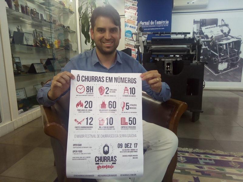 Enzo Arns, organizador do evento &Ocirc; Churras - BBQ Festival Foto: Robson Hermes/JC