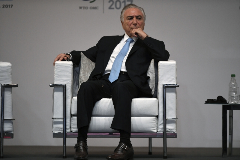 Brazilian President Michel Temer attends the opening ceremony of the 11th Ministerial Conference of the World Trade Organization in Buenos Aire on December 10, 2017.
The World Trade Organization opened a conference Sunday under the cloud of US hostility to  multilateral trade accords. The 164-member WTO is also wracked by disagreements over China and has been struggling to kickstart stalled trade talks. The Buenos Aires meeting, which lasts through Wednesday, is the first in the era of US President Donald Trump, who has pummeled the body relentlessly since taking office, even describing it as a 